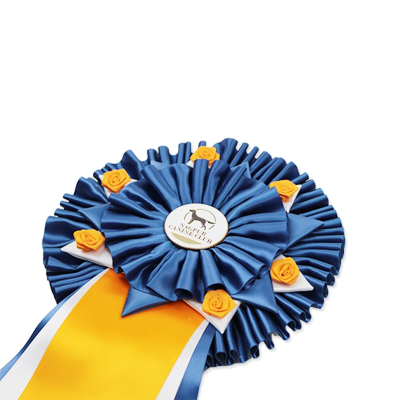 factory handmade high quality Dog Pet Show Award Satin Ribbon Rosette