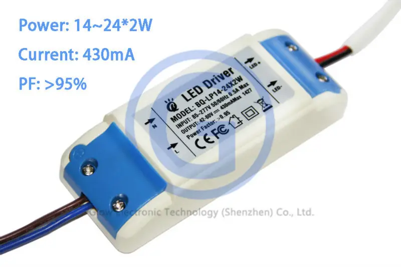 ce ems external dc power driver led 40w 430ma 20x2w 48w 36w