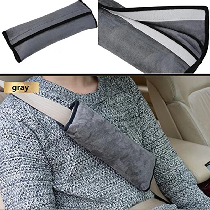 Safety Belt Protector Cushion,Plush Soft Auto Seat Belt Strap Cover Headrest Neck Support for Children Baby Adult