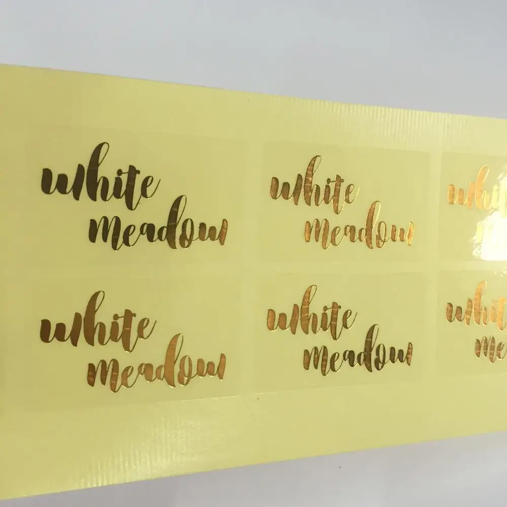 
Custom transparent PVC Sticker Label foil Stickers with gold copper silver foil stamping 