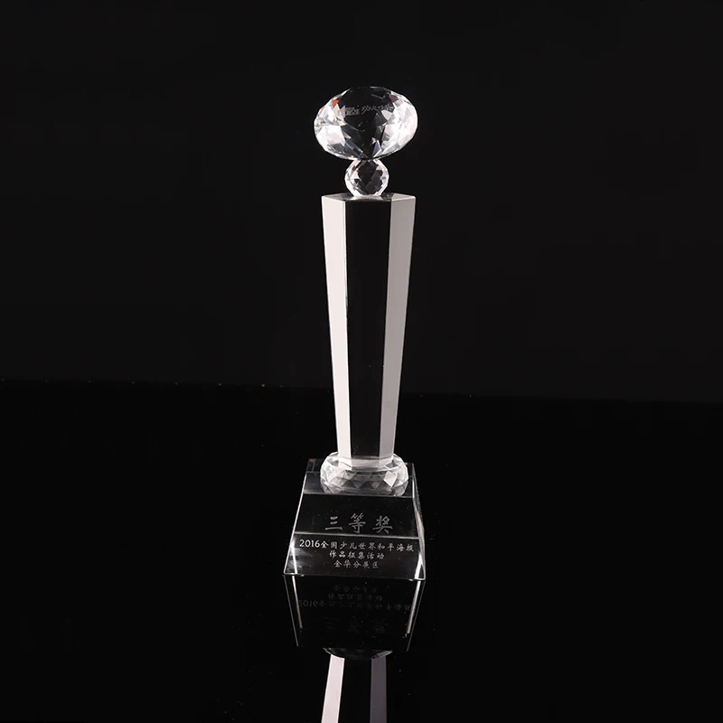 Wholesale price crystal globe trophy for business partner gift