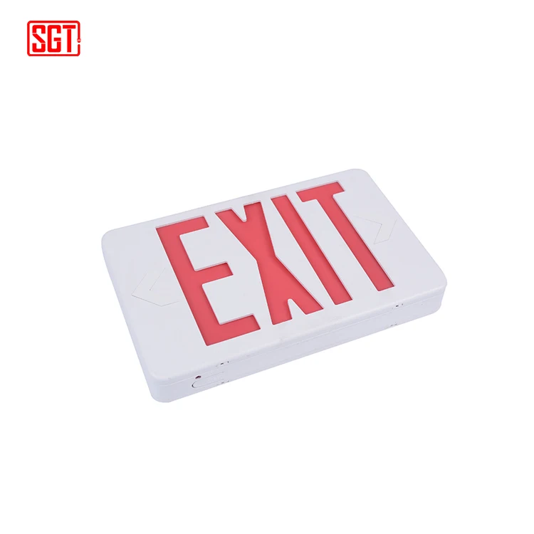 American standard red green rechargeable lights led emergency warning light fire safety exit sign board with battery backup