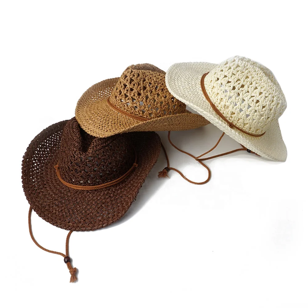 
2020 Simple style high quality black cowboy straw hat 