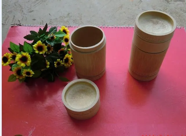 Natural bamboo tea canister