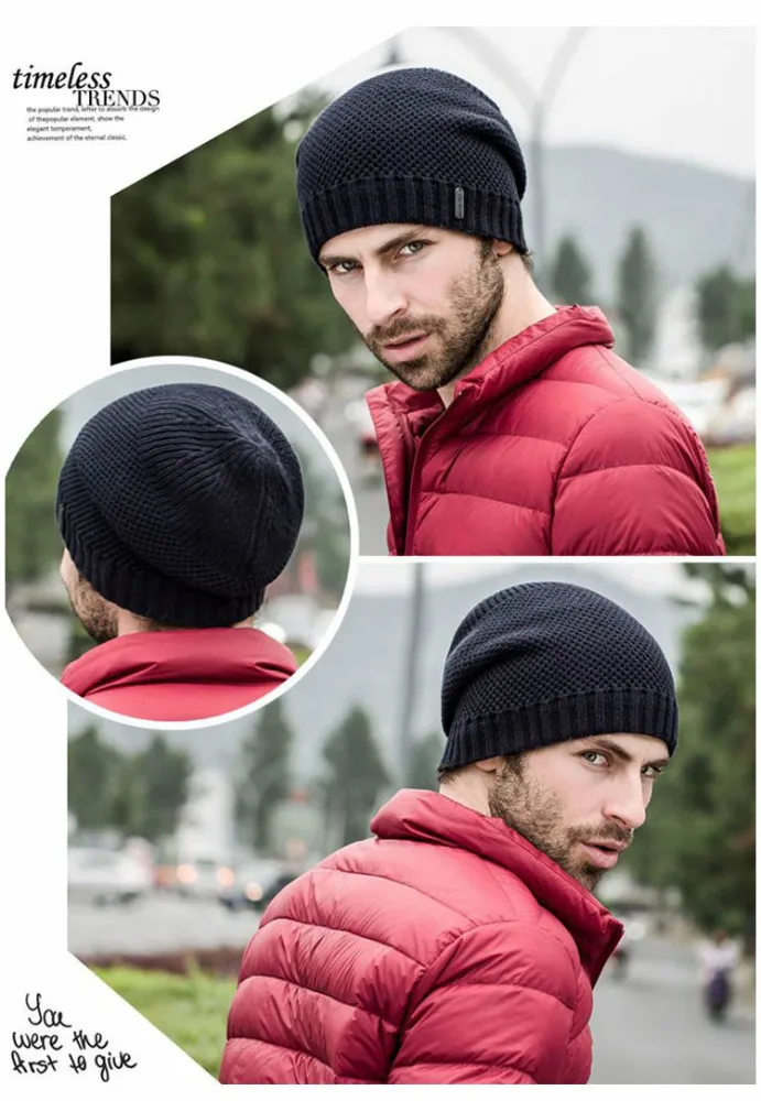 Легкой руки мужчины wolly чулок белый красный теплой шерсти трикотажные модели шапочка зимняя шапка