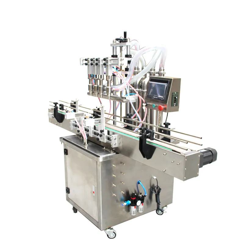 Automatic double head liquid filling machine,In-line arrangement water filling machine