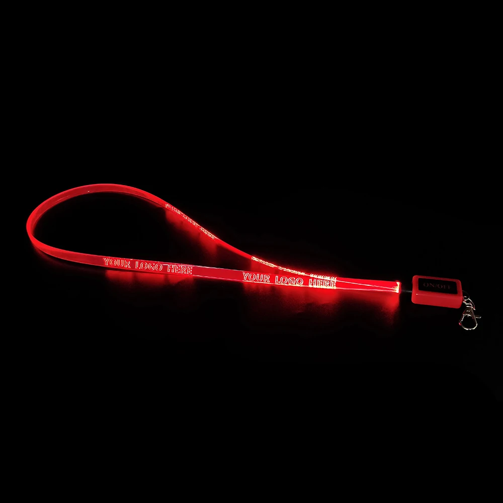 Party Club Sports Events Night Running LED Flashing Neck Strap Band Colorful Card Holder Light Up Lanyard