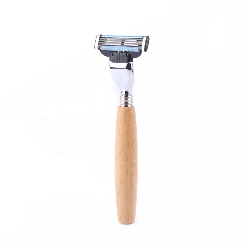 New style triple blade razor wooden handle 3 blade bamboo razor