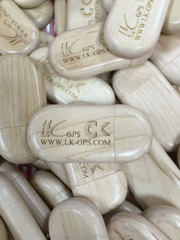 Green ecological promotional gift custom laser etching branded 4GB wooden usb flash with gift box