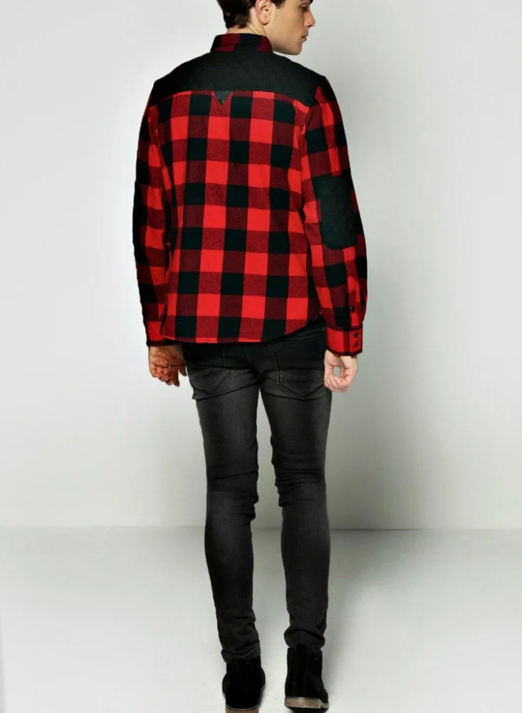 OEM Custom Mens Quilted Check Flannel Shirts