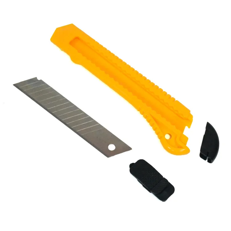 18mm Rubber Cutting Knife with Flexible Snap Wholesale Utility Knife, Auto Lock Safety Knife