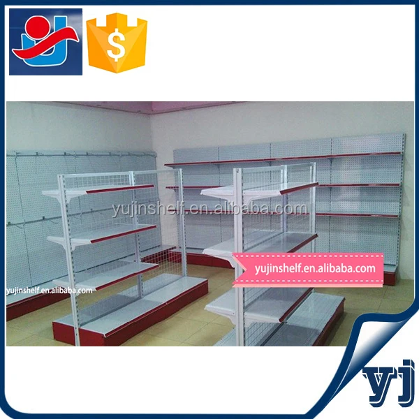 Double sided light duty rear panel supermarket shelf/supermarket shelving /supermarket shelving for sale