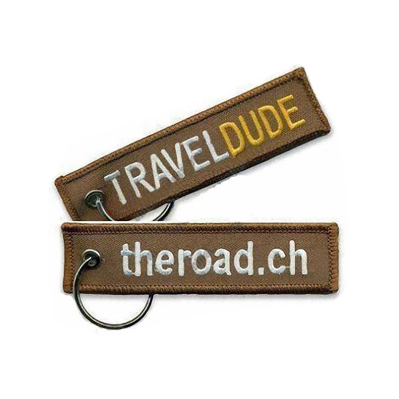 Factory direct sales custom self-defense cheap embroidered fabric keychain