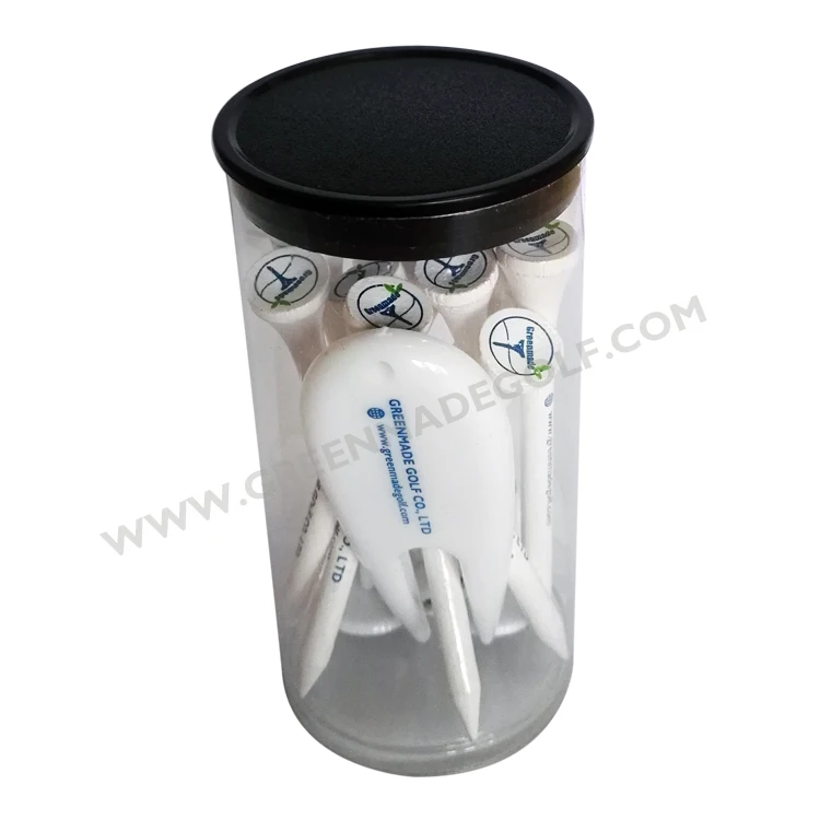 New Golf accessories golf gift custom wooden golf tees pvc tube 35mm packs