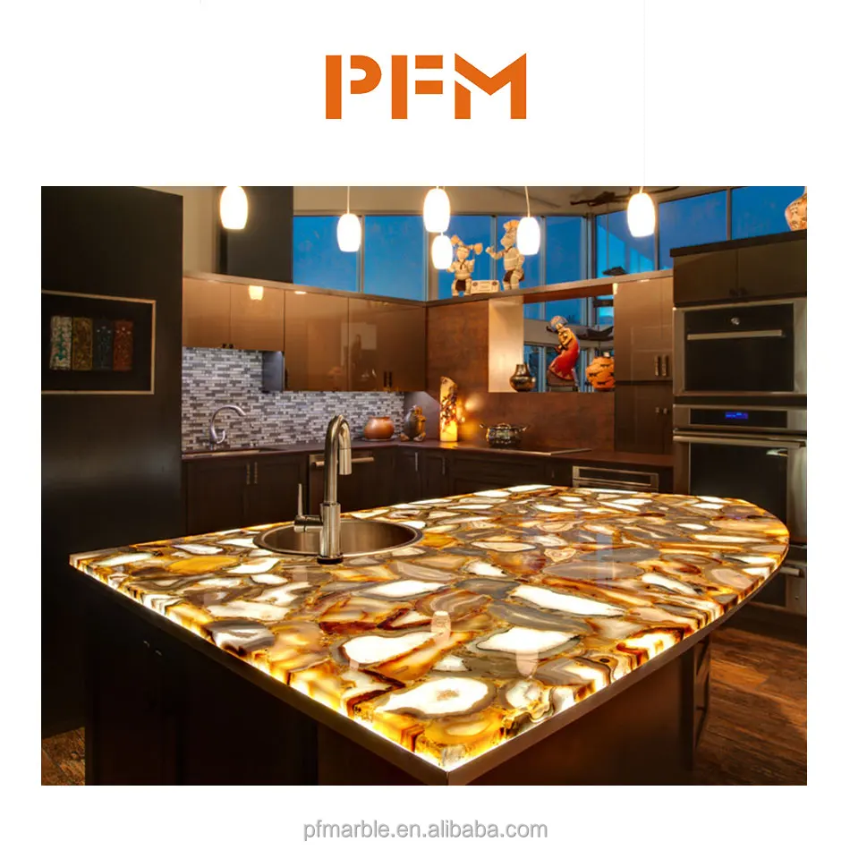 Luxury stone polished backlight agate slab countertop