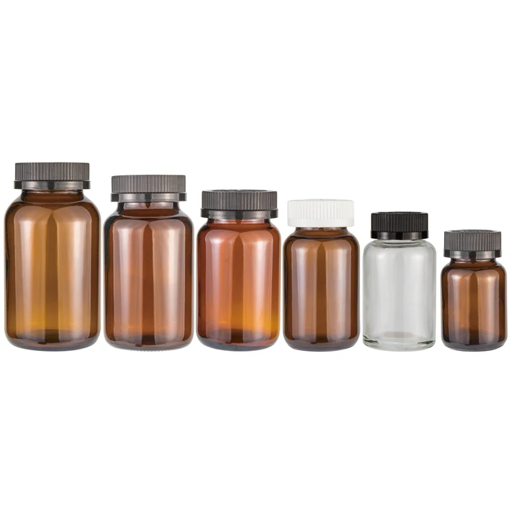 100 ml 150 ml 200 ml clear amber empty airtight child resistant proof pharmacy pill packaging Bottles