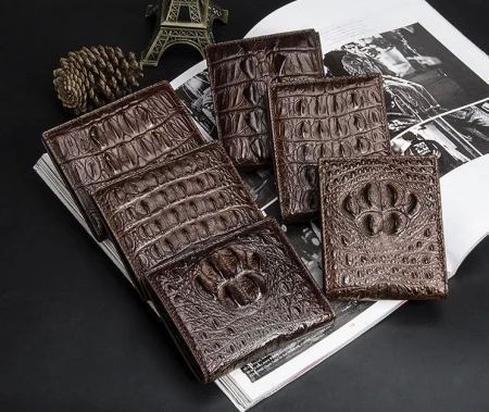 Wholesale luxury crocodile leather wallet for men, alligator short wallet