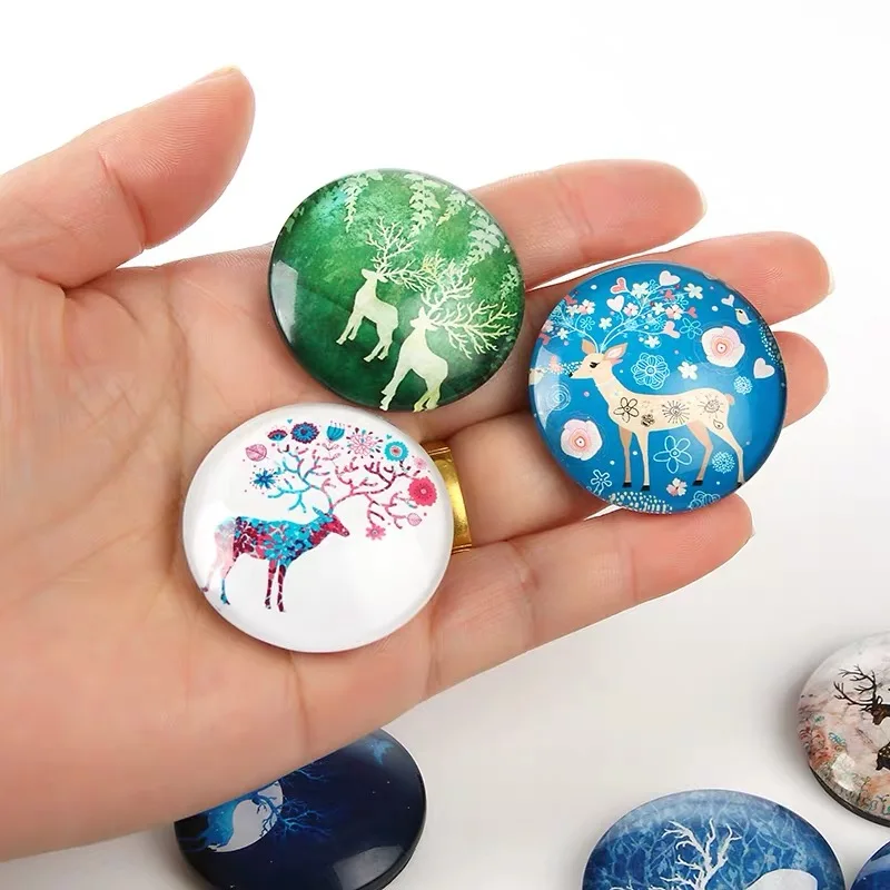 Wholesale High Standard Personality Custom Refrigerator Magnets 3inch Dome 3d Fridge Magnets Crystal Glass Round Fridge Magnet