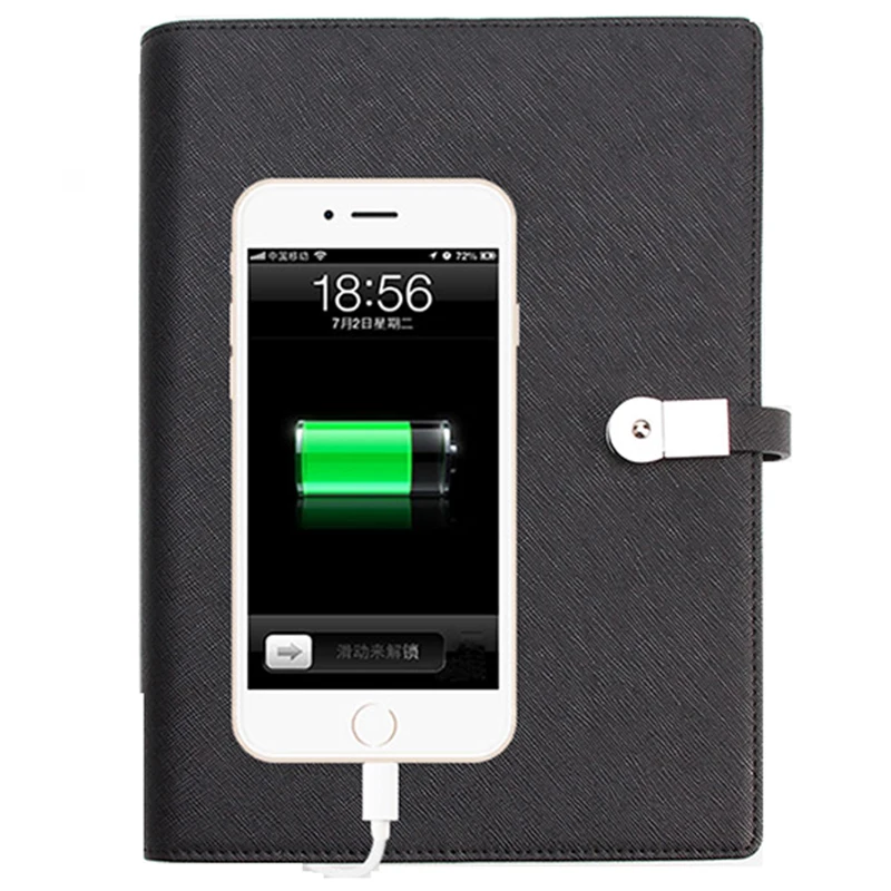 Ноутбук с логотипом компании на заказ, блокнот с портативным зарядным устройством 8000 мАч и USB-накопителем 16 Гб