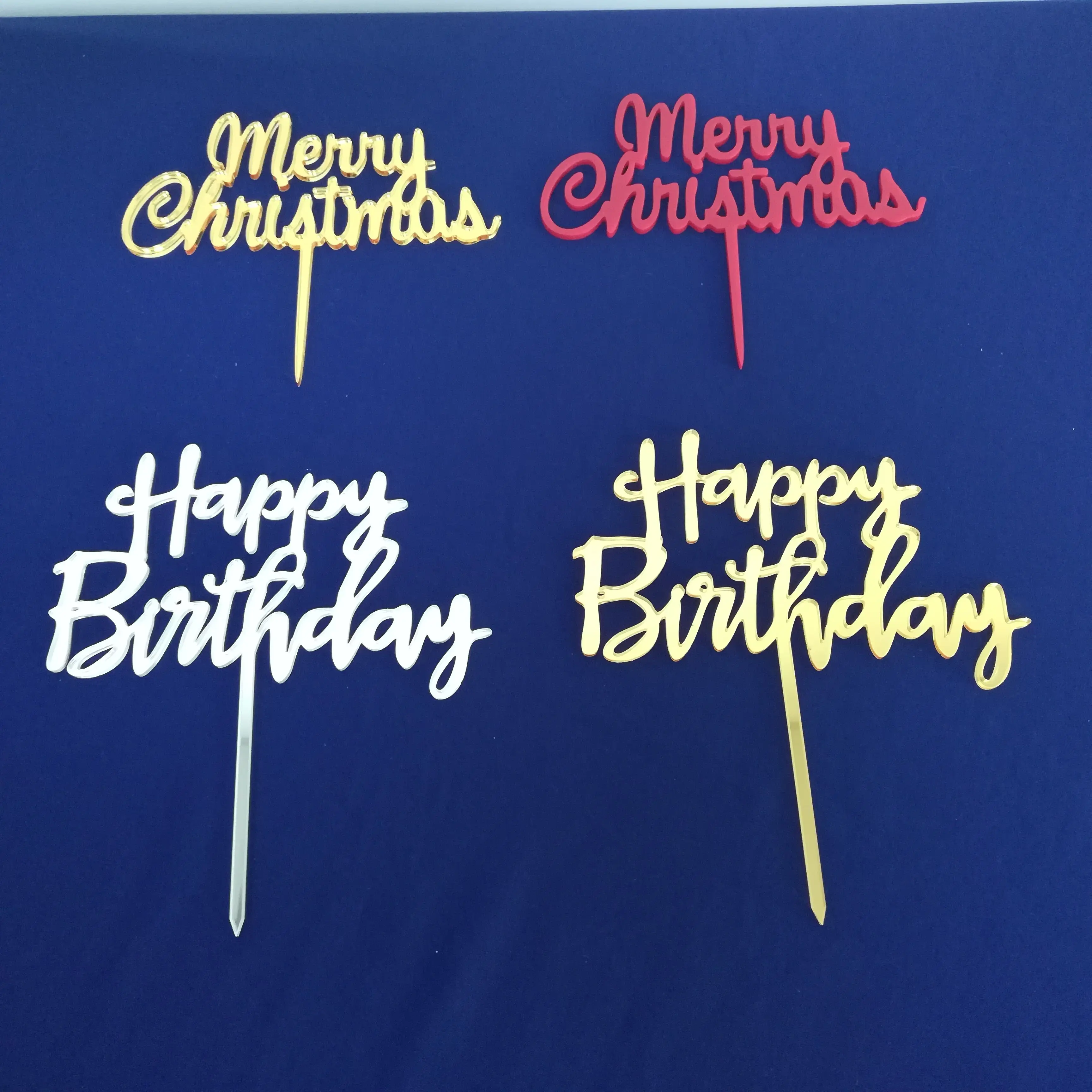 Топперы для торта на день рождения с монограммой, черные акриловые украшения для вечеринки