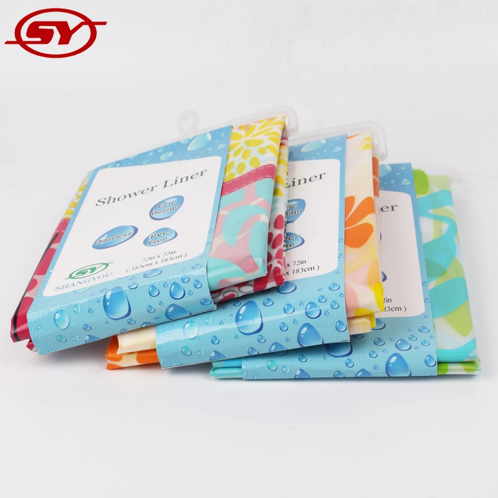PEVA printed water proof shower curtain liner