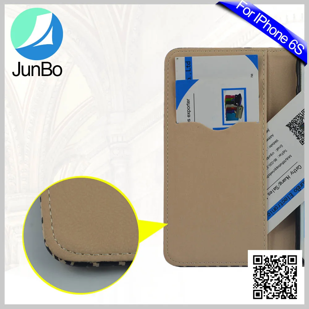 Низкая Цена Китай Мобильный Телефон Чехол для iPhone 6/6 s, Бумажник Кожаный Чехол для iPhone 6 с Картой Solts