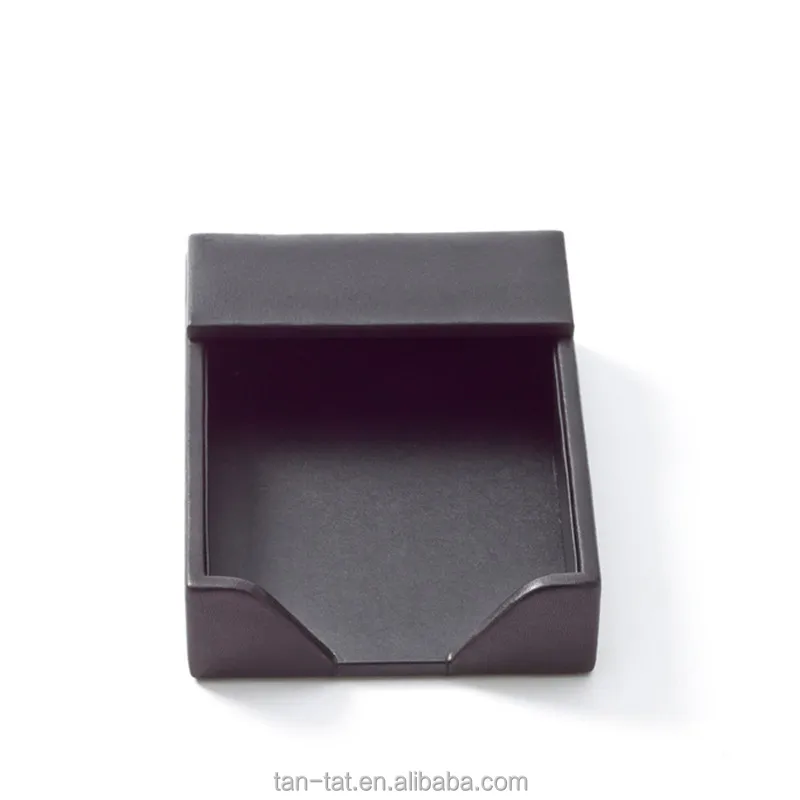 
Black Genuine Leather Paper Tray Office Decor 