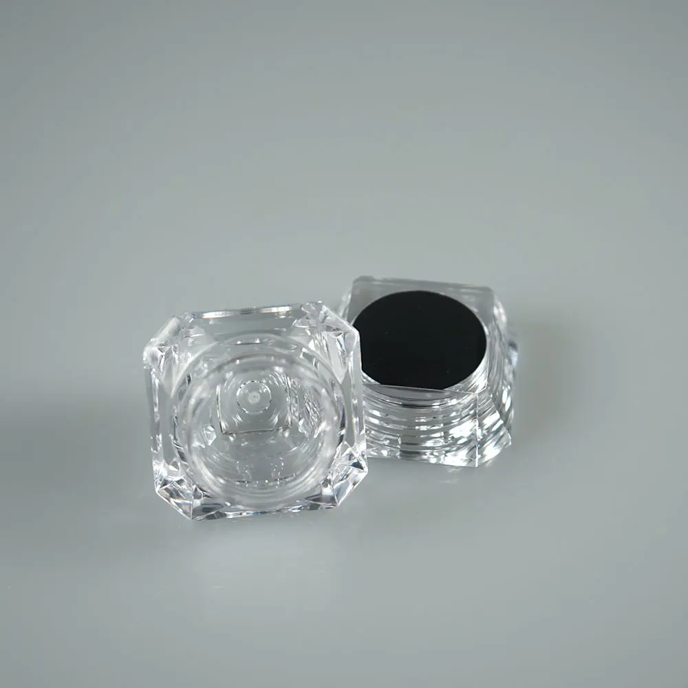 
Transparent diamond 3g plastic mini cosmetic packaging / blush jar / nail gel container 