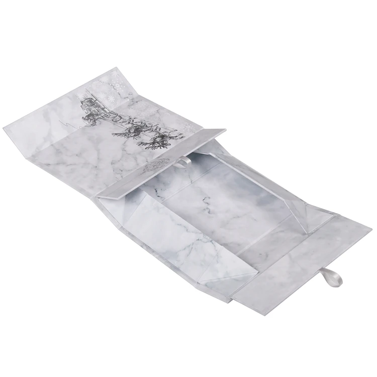 China makers customized luxury marble color magnetic foldable cardboard gift boxes