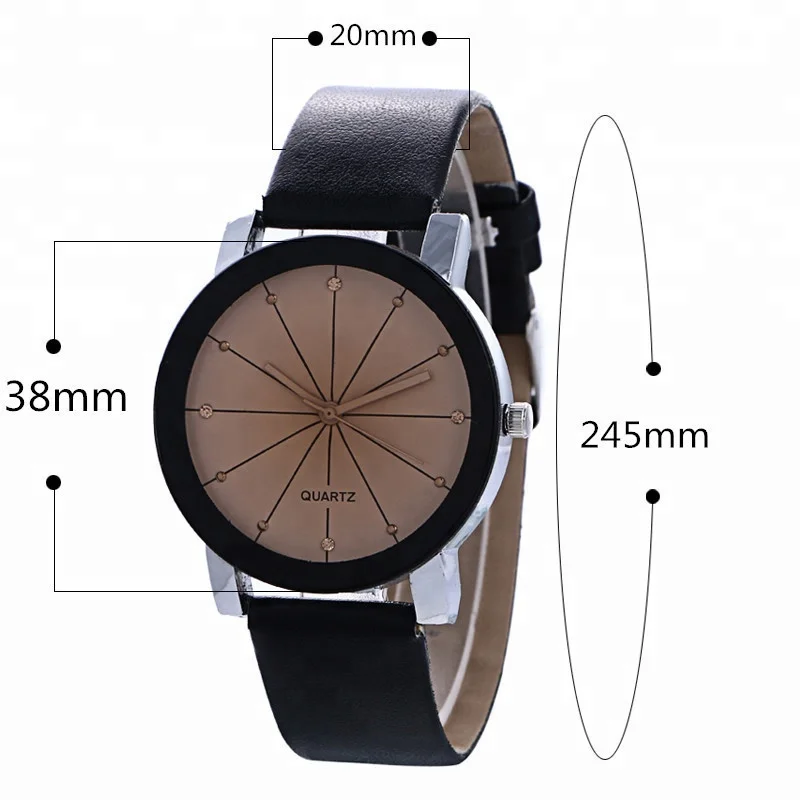 Wholesale sale quality one dollar leather couples wrist watches