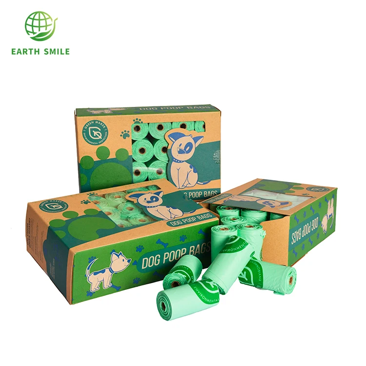 Eco-friendly 9*13 Inch Compostable Biodegradable Pet Waste Bag scented Dog Poop Bags with Dispenser