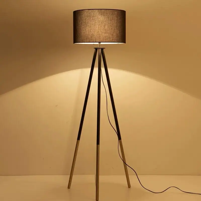 modern floor led lamp tripod fabric shade floor lamp for living room standing lamp