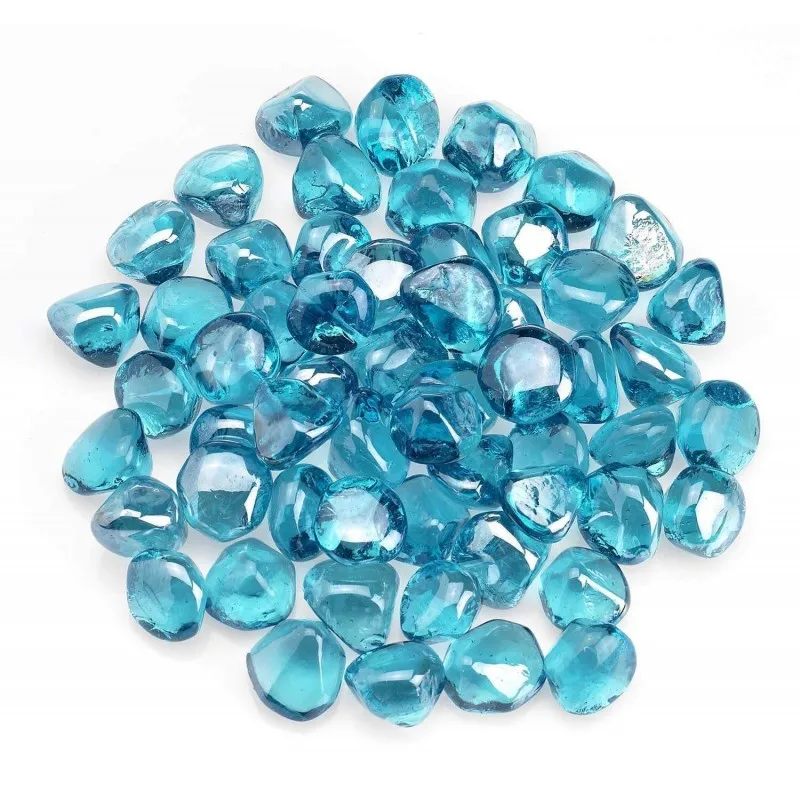 10 Pound Mix Color Fire Glass Diamonds for Fire Pit Fireplace Landscaping