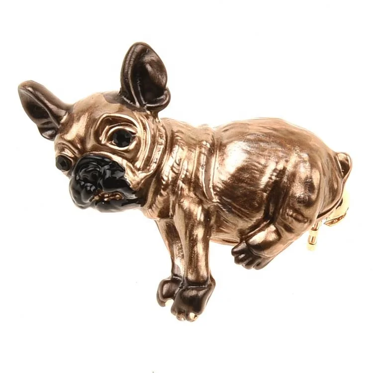 French Bulldog with Plating Custom Lapel Brooches Loverly Pug Cool Gold Dog Brooch Pin For Mens