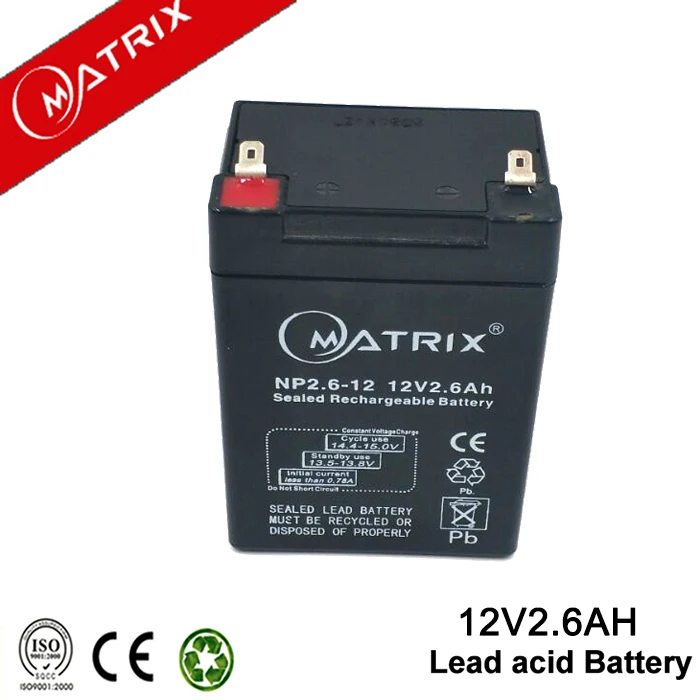 
Matrix Brand/Sealed Lead acid/ Emergency light/Rechargeable/UPS battery/12V2.6AH 