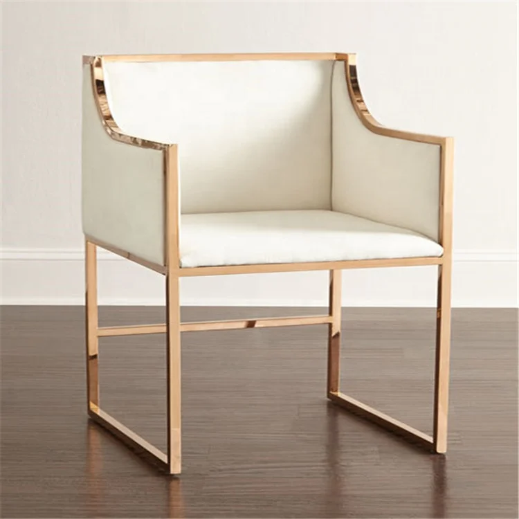 Wholesale Modern Gold Arm Chair W01 Elegant Wren Design Banquet Dining Chair High Quality Stainless Steel New US Popular Design