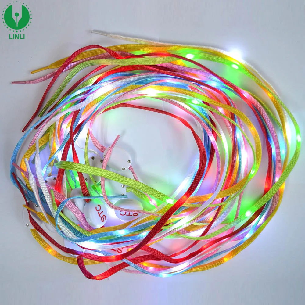 
Supply RGB Colorful Nylon Led Light Up Shoelaces, Flashing Led Shoe Laces 