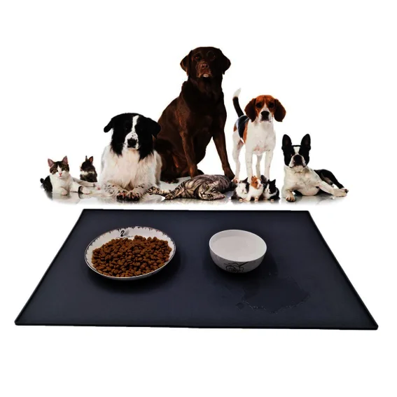 Производство на заказ силиконовые водонепроницаемые коврики XL для питомцев поднос нескользящая миска собак и кошек коврик