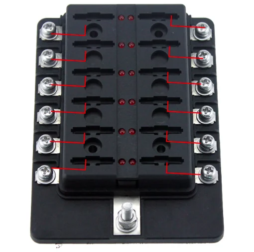 12 Way LED Indicator Blade Fuse Holder
