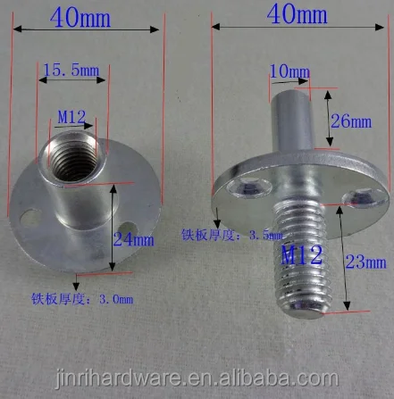 
M12 Connector Connectors Round Column Post Pillar Furniture Bed Post Feet Leg 