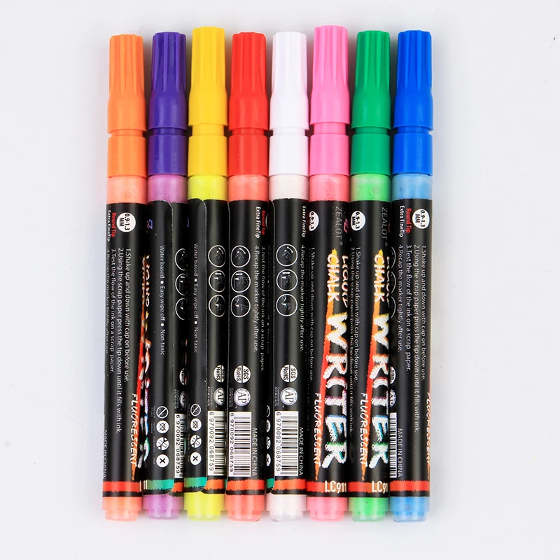 Liquid Chalk Markers - 12 Pack Amazing Neon Color Pens Including Gold And Silver Ink