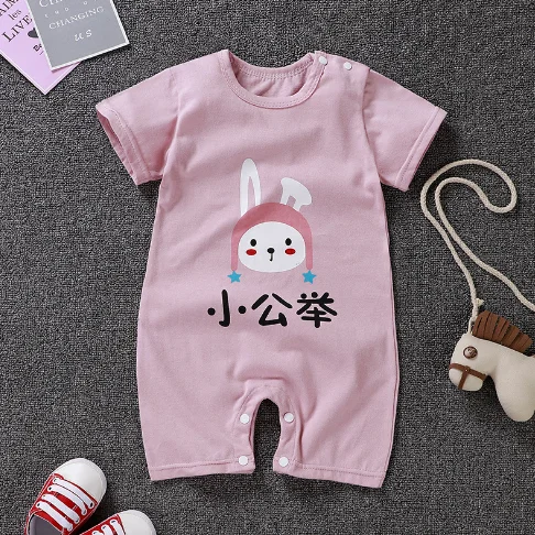 Factory price 100% cotton one-piece jumpsuit cartoon newborn baby romper