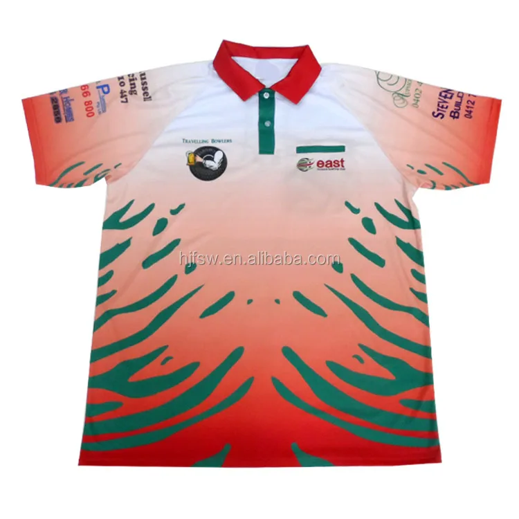 new design red sublimation cricket shirt badminton shirt polyester polo shirt