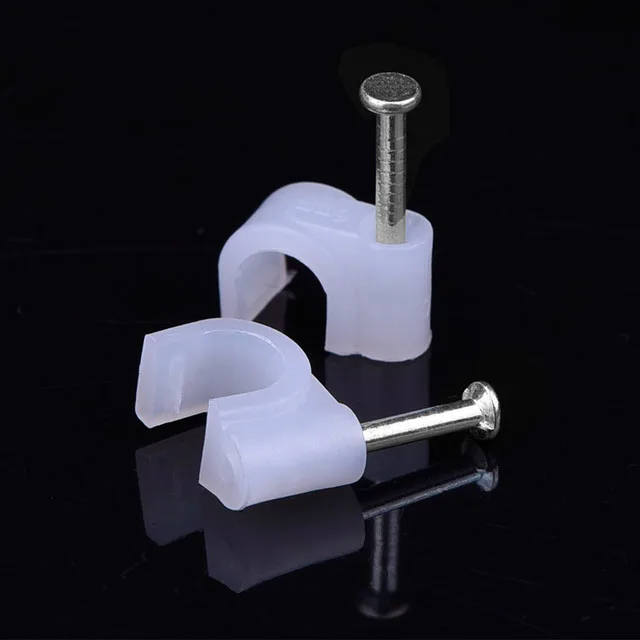 Professional Manufacturer Round Nail Cable Clip 4-40MM Size Pack of 100 Pcs