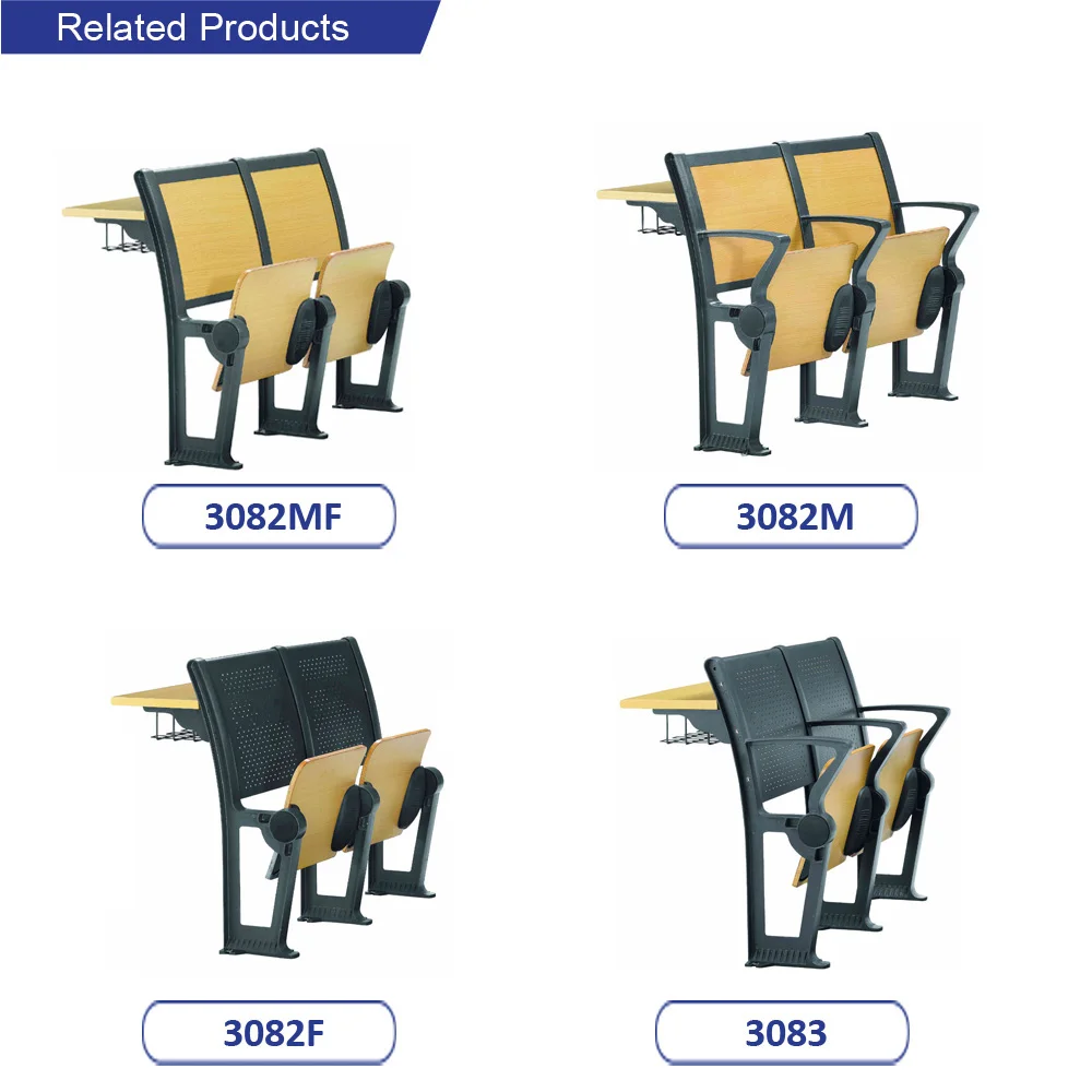 Oshujian wooden metal college university student chair and desk for classroom furniture