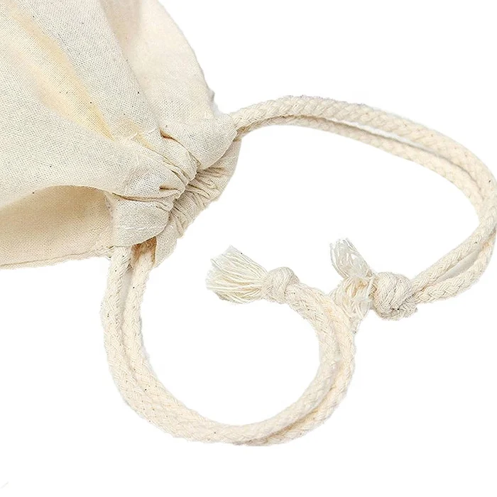 Handmade Cotton Linen Drawstring Bag Reusable Shopping Bag Small Coin Travel Storage Small Christmas Gift Pouch