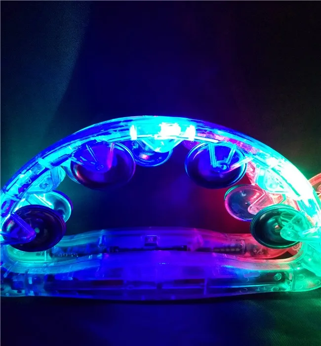 Hot Sell Led Hand Ring Bell Promotion Light Up New Tambourine With 4LEDs