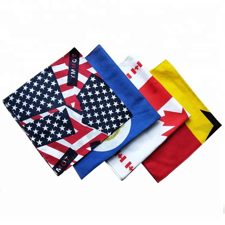 Wholesale Custom Caribbean Flag 3d Digital Printed Cotton Hip Hop Headwear Bandana