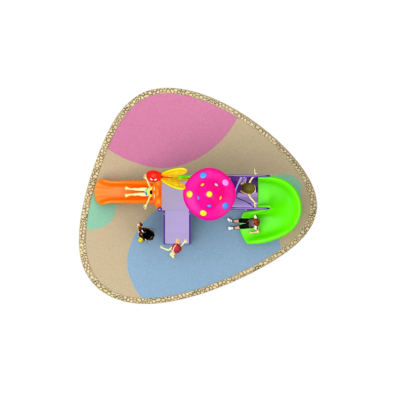 Kindergarten Mushroom theme Children Outdoor Plastic Slide Playground Equipment Kids Amusement Park Sets with Swing for sale