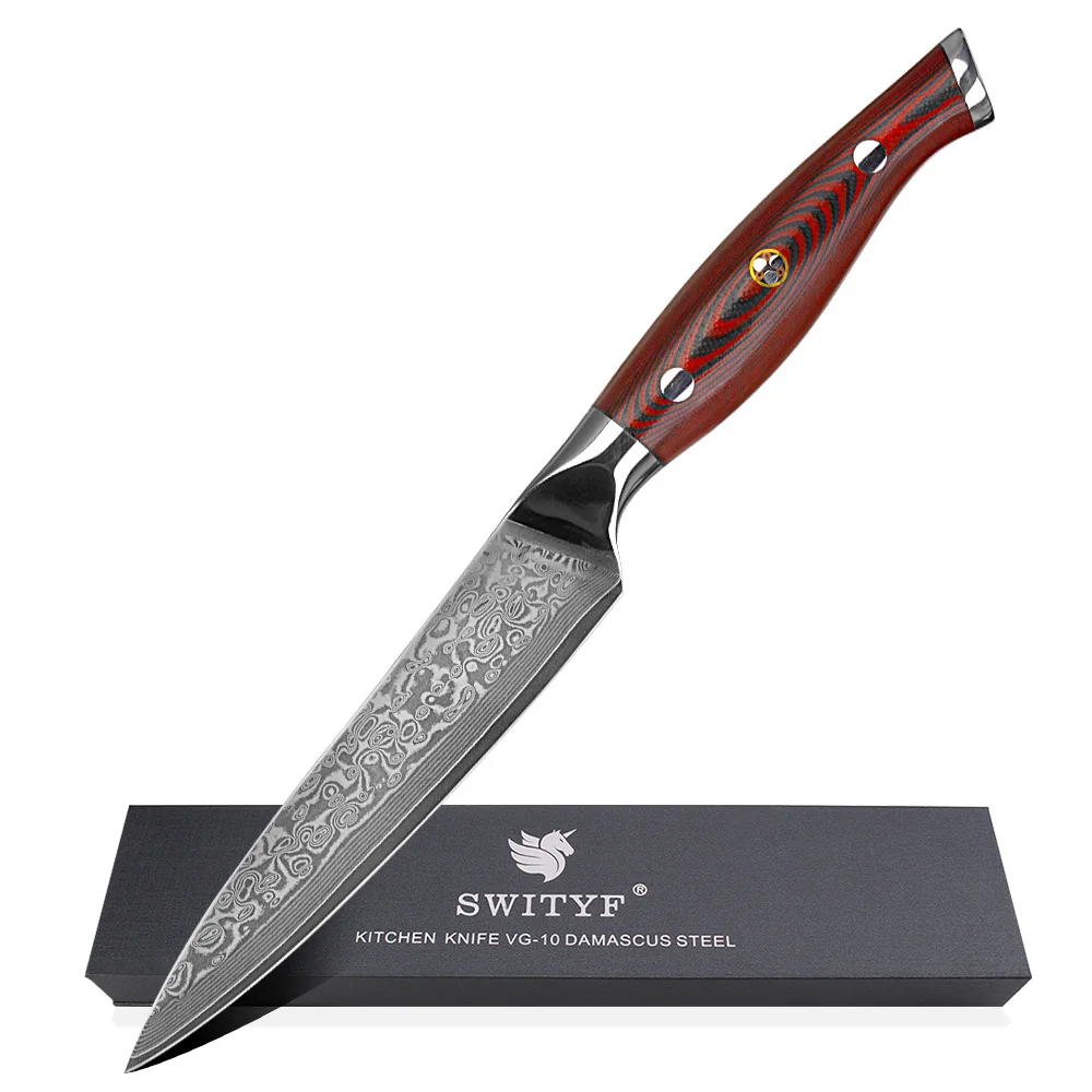 Fruit Utility Knife OEM Damascus Steel Vg-10 5 Inch Japanese Chefs Knife Stainless Steel Multifunction Cutting Slicer